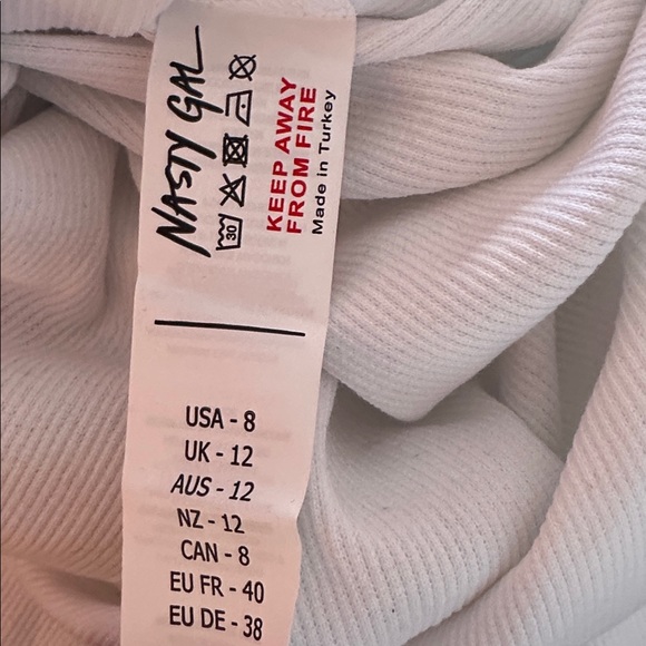 NWT Nasty Gal Standards High Ribbed Midi Dress, White, Size 8 - Picture 14 of 14